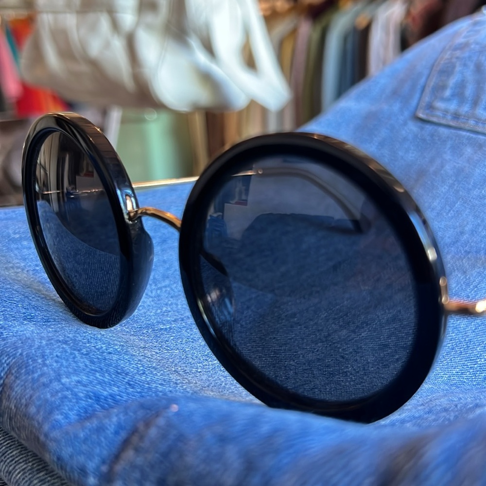 The Row Linda farrow gallery large round black sunglasses - Picture 3 of 7